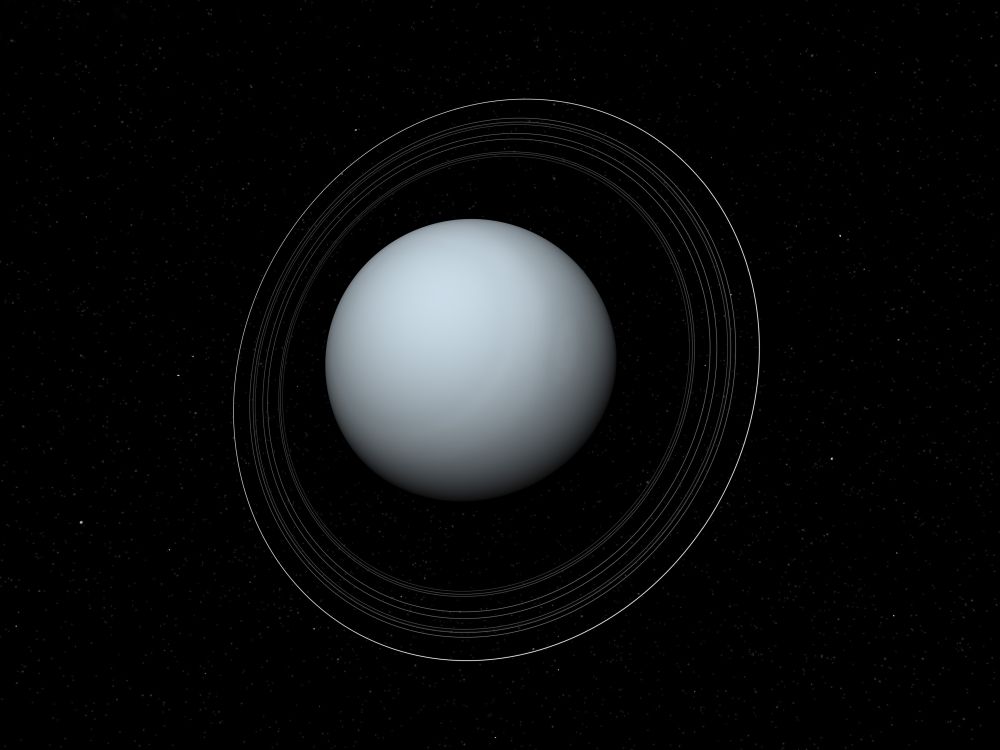 StockTrek Images PSTWMY100120S Artists Concept of Uranus & Its Rings Poster Print&#44; 16 x 12
