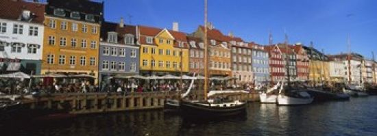 Panoramic Images PPI91177S Buildings On The Waterfront Nyhavn Copenhagen Denmark Poster Print&#44; 18 x 7
