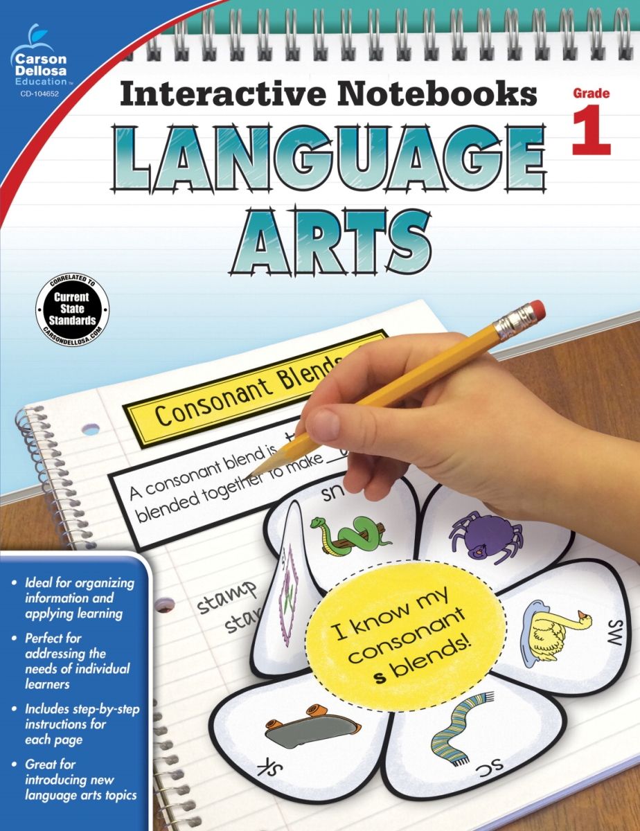 Carson Dellosa 1563241 Language Arts Interactive Notebook Grade 1