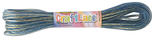 CraftLace Hank Fluorescent DarkBlue with Gold - 9 yds - Pack of 24
