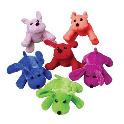 US Toy SB402X3 Neon Puppy Dog Bean Bag Animals Plush - 12 Per Pack - Pack of 3