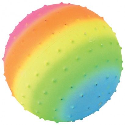 US Toy GS859X4 7 in. Rainbow Knobby Ball - 4 per Pack - Pack of 12