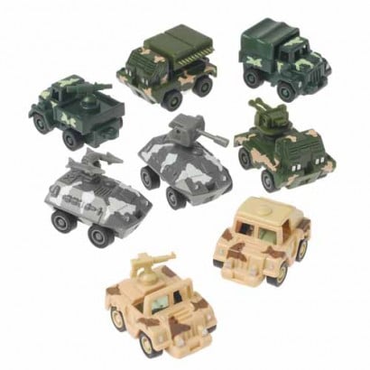US Toy MX347X4 Pull Back Army Vehicles - 4 per Pack - Pack of 12