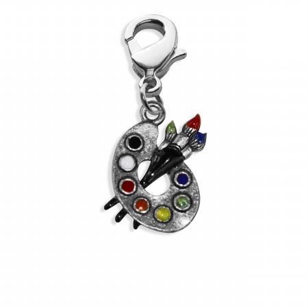 Whimsical Gifts 727S Artist Palette Charm Dangle in Silver