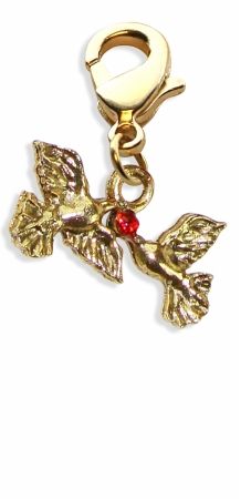 Whimsical Gifts 875G Doves Kissing Charm Dangle in Gold