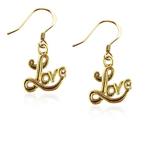 Whimsical Gifts 879G Love Charm Earrings in Gold