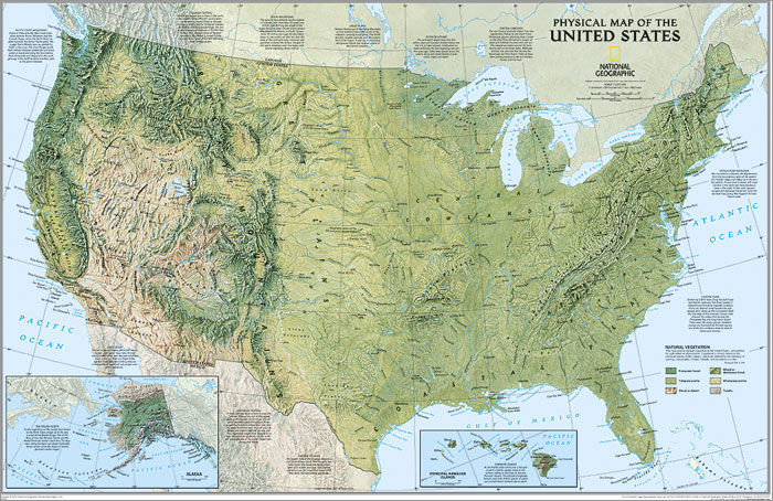 National Geographic Re00620040 United States Physical Map Buy