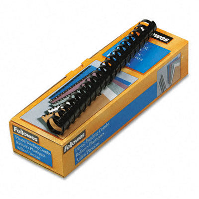 Fellowes 52383 Plastic Comb Bindings  1 in.200-Sheet Capacity  Black  10 per Pack
