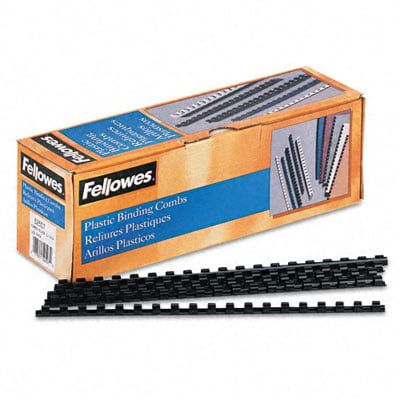 Fellowes 52507 Plastic Comb Bindings  5/16    40-Sheet Capacity  Black  100 per Pack