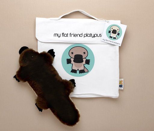 Flat Friends PLATLC Platypus Soft Plush Toy And Carry Bag