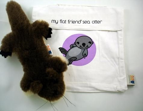 Flat Friends SOTTLC Sea Otter Soft Plush Toy And Carry Bag