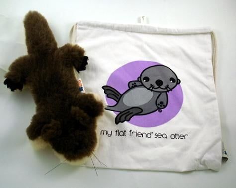 Flat Friends SOTTLD Sea Otter Lambskin Soft Toy & Drawstring Bag