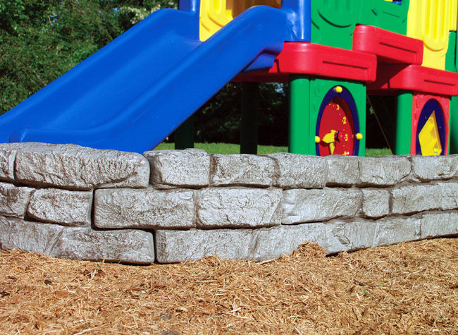 Sports Play 902-517 4&apos; Stone Border Timber - Straight Section