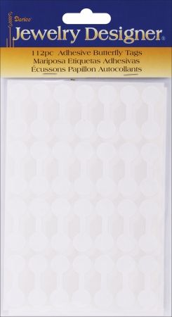 Darice Adhesive Paper Butterfly Tags .5 112/Pkg-White
