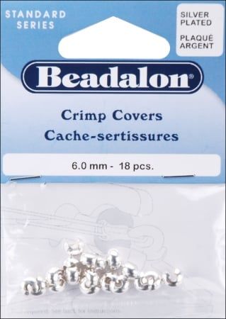 Beadalon 349B-014 Silver Crimp Covers
