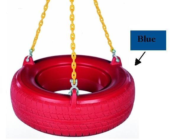 Child Works PT-05 Chained Plastic Tire Swing- Blue Tire