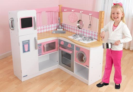 kidkraft corner kitchen pink