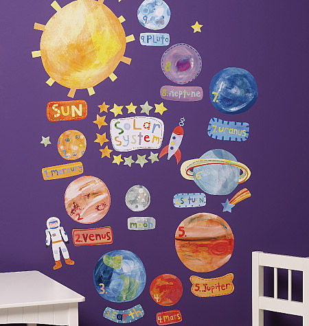 Wallies Wallcoverings 13528 Peel & Stick Wall Play Solar System