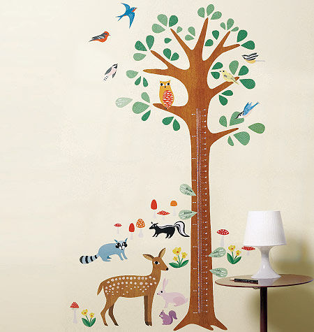 Wallies Wallcoverings 13532 Peel & Stick Wall Play Woodland Growth Chart