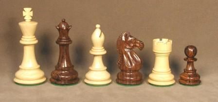 Checkmate 1013R375 Rosewood Staunton Chessmen with 3.75 in. King - Double Weighted