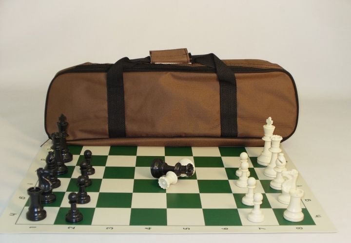 CNChess 95437-21 Tournament Set - Brown Canvas Tote