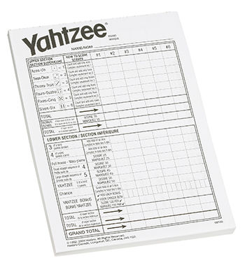 Hasbro Toy Group HG-06100 Yahtzee Score Pad