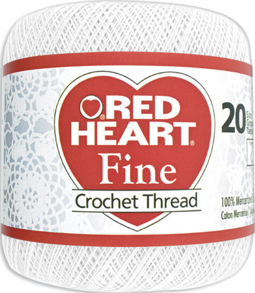 Coats - Crochet &amp; Floss 477618 Red Heart Fine Crochet Thread Size 20-White 
