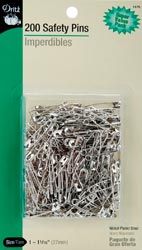 Dritz 85464 Safety Pins Size 1-200-Pkg 