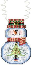 Janlynn 444734 Holiday Wizzers Snowman With Tree Counted Cross Stitch Kit-3 in. x 2.25 in. 14 Count 