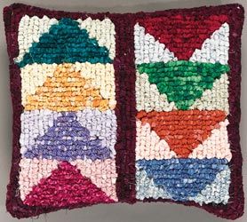 M C G Textiles 263417 Quilt Mates Locker Hook Pillow Kit 12.5 in. x 14 in. -Flying Geese