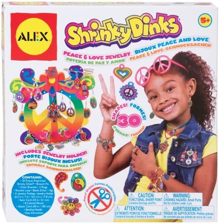 Alex Toys 482446 Peace & Love Shrinky Dinks Jewelry Kit-
