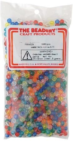 Beadery 152851 Faceted Beads 6mm 1080-Pkg-Multi
