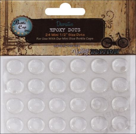 Bottle Cap 486488 Vintage Collection Mini Epoxy Dots .5 in. 24-Pkg 