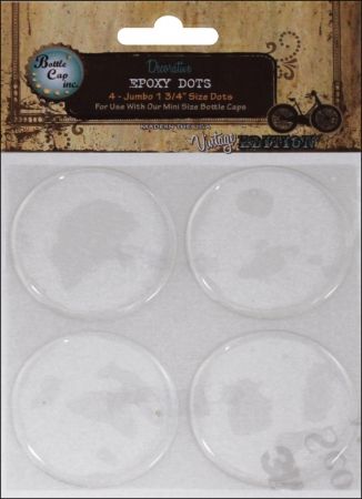 Bottle Cap 486489 Vintage Collection Jumbo Epoxy Dots 1.75 in. 4-Pkg 