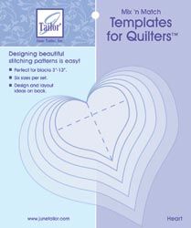 June Tailor 82847 Mixn Match Templates For Quilters 6-Pkg-Heart 