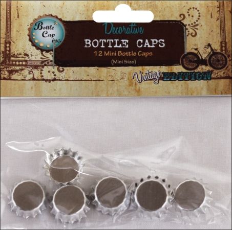 Bottle Cap 486436 Vintage Collection Mini Bottle Caps .5 in. 12-Pkg-Chrome 
