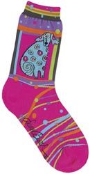 K Bell 85079 Laurel Burch Socks-Matisse-Magenta 