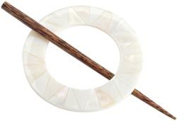 Paradise Exotic Shawl Pin 75634 Mother Of Pearl Round Shawl Pin-