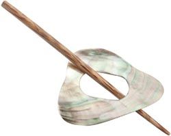 Paradise Exotic Shawl Pin 75635 Shell Triangle Shaped Shawl Pin-