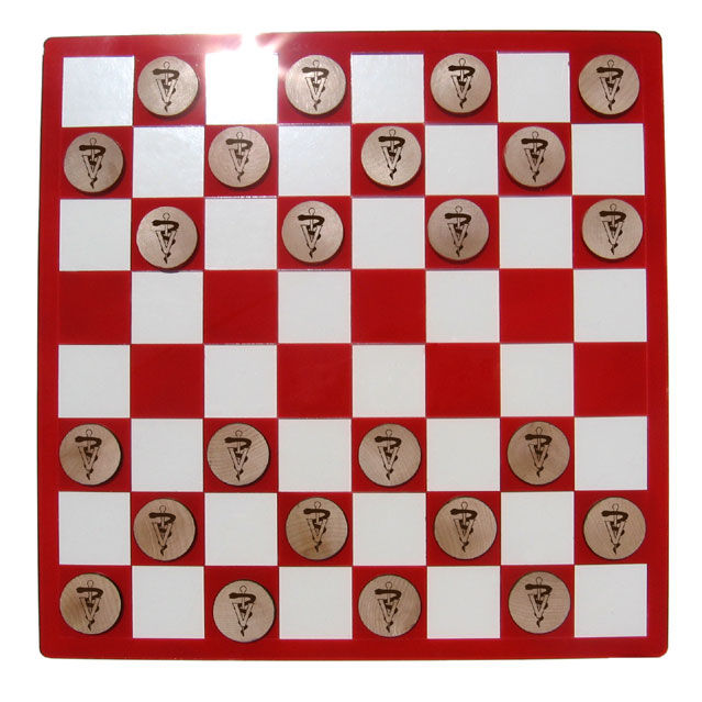 CAMIC designs VET001CKS Laser-Etched Veterinary Checkers Set
