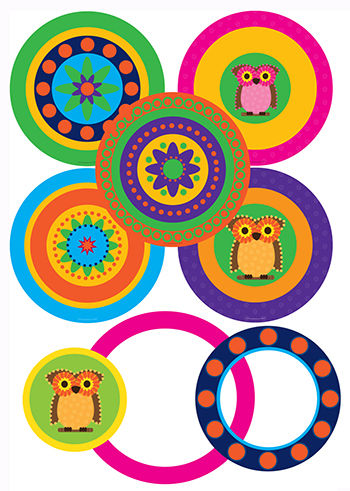 Frog Street Press FST4753 Pop Outs With Pizzazz Mod Circles With Owls