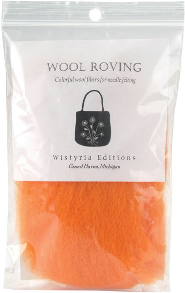 Wistyria Editions R-W824R Wool Roving 12 in. .22 Ounce-Orange