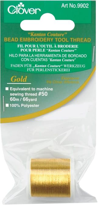 Clover KC9902 Kantan Couture Bead Embroidery Tool Thread-Gold