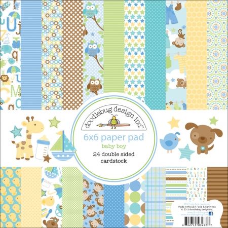 Doodlebug SNIP3276 Snips and Snails Paper Pad 6 in. x 6 in.-24 Double-Sided Cardstock Sheets