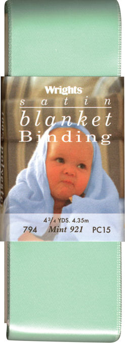 Wrights 117-794-921 Single Fold Satin Blanket Binding 2 in. 4-3-4 Yards-Mint