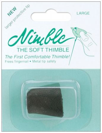 Nimble Thimble NT-L Leather Nimble Thimble With Metal Tip-Large