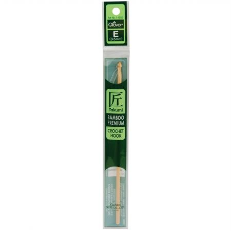 Clover 1105 Bamboo Crochet Hook-Size E4 3.5mm