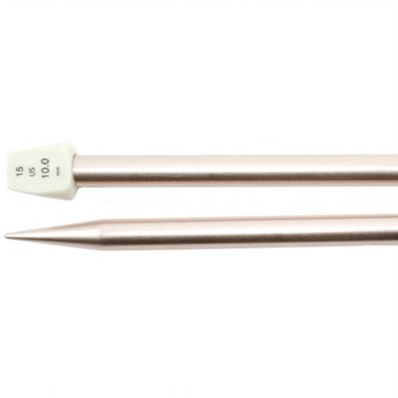 Susan Bates 11114-15 Silvalume Single Point Knitting Needles 14 in.-Size 15 -Salmon