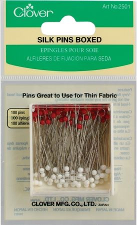 Clover 2501C Silk Pins 100/Package