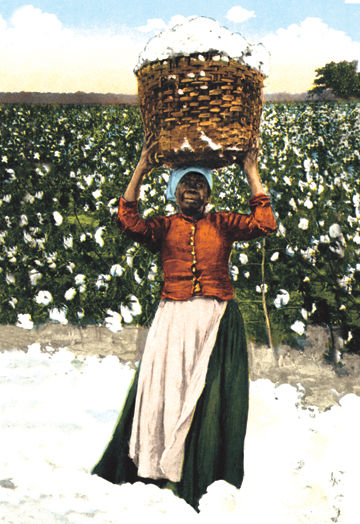 Buy Enlarge 0-587-07458-2P20x30 Woman with Basket of Cotton- Paper Size P20x30